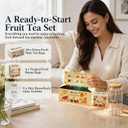 PanSipTea Citrus Fruit Tea Variety Pack, 20 Tea Bags with Glass Tumbler (EXP 12/01/26)