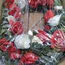 Cemetery Wreaths Decoration - Headstone Wreaths with Rose Camellia Daisy for Graves on 30 inch Tall Easel Stand, Spring Wreath for Front Door Decoration