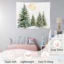 NATSUNO Christmas Tree Tapestry, Winter Forest Wall Tapestry for Bedroom, Festive Snowy Gold Xmas Tree Tapestries Wall Hanging for Home Bedroom Living Room Decor, 50x60 Inches (Christmas tree under the moon)