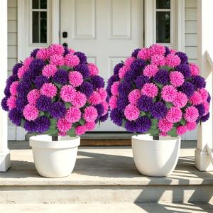 Artificial Flowers with Spike for Outdoor: 33in, Pink Purple, 2 Pcs