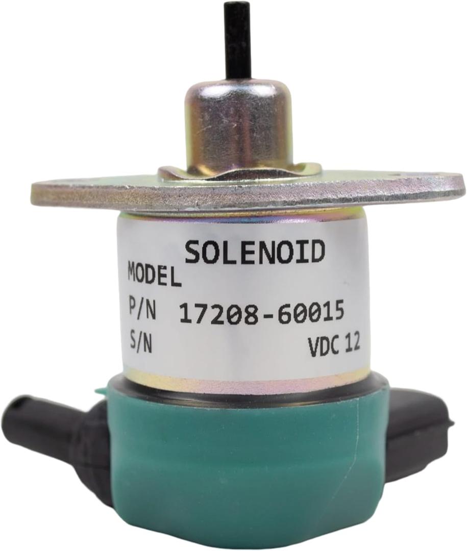 12V Fuel Shut Off Shutdown Solenoid 17208-60015 17208-60016 17208-60017 17208-60010 Fits Kubota V1205 V1505 V1305 D1105 D1005 D905 Mower Excavator Generator Tractor