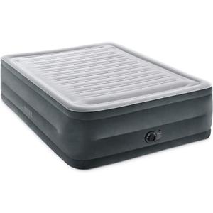 Intex 64417ED 22in Queen Dura-Beam Comfort Plush High-Rise Inflatable Air Mattress with Built in Pump for Travel and Camping, 600lb Weight Capacity