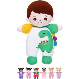 OUOZZZ Soft Boy Baby Doll 10" - First Birthday Toys for 1 Year Old Boy, Ideal 1 Year Old Boy Gifts & Baby Boy Gifts, Snuggle Buddy for Infants Dinosaur Toy
