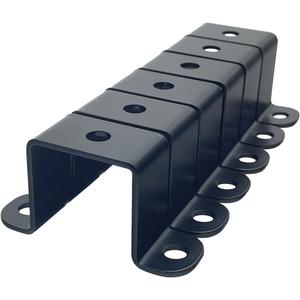 6 PCS 1.5x1.5" Square Pipe Tube Strap Clamps,1.5 inch metal u shaped bracket, steel u clamp bracket for mounting,Black