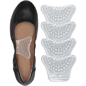 Arch Support Inserts Women, Customizable 3-Height System for Plantar Fasciitis, Non-Slip Invisible Bio-Gel, Butterfly Contour for Heels, Flats & Sandals (2 Pairs, Medium Arch)