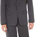 Calvin Klein boys Long Sleeve Sateen Dress Shirt, Button-down Style With Cuffs & Shirttail Hem (Black)