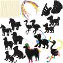 Bright Creations Animal Ornaments, Rainbow Scratch Paper (30 Pack)