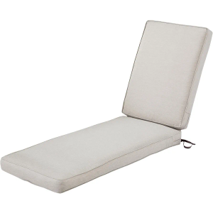 Classic Accessories Montlake FadeSafe Water-Resistant 72 x 21 x 3 Inch Patio Chaise Lounge Cushion, Heather Grey