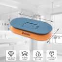 Self-Draining Soap Dish for Shower - Bar Soap Holder with Drainage, Wall-Mounted Bathroom Organizer(Blue & Orange)