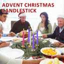 2 Pcs Christmas Advent Candle Wreath Ring Metal Candle Holder for Pillar Advent Rustic Candlesticks Holders for Xmas Table Centerpiece Decor Home (Thin,Cross)