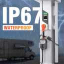 RV Surge Protector 50 Amp Waterproof, Upgraded 12000 Joules RV Power Protector Safety-Certified, RV Adapter Plug with Anti-Theft Cable Lock for Camper, Circuit Analyzer for Travel Trailers (Orange)