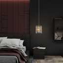 Modern K9 Crystal Pendant Lights Kitchen Island,1 Lighting Gold Chandeliers for Dining Room Light Fixtures Over Table,Hanging Chandelier for Kitchen Island Entryway Bathroom BedHead Light