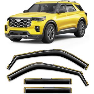 in-Channel Window Rain Guard for Fit for Ford Explorer 2020-2026 Rain Guards Side Window Visors Low Profile Vent Visor Window Deflectors Vent Shades Car Accessories