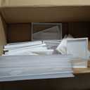 SEE SPRING 12 Pack Shoe Storage Box, Clear Plastic Stackable Shoe Organizer for Closet, Space Saving Foldable Shoe Rack Sneaker Container Bin Holder (Large Fit Size 9)