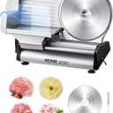 VEVOR Meat Slicer, 8.7 inch Electric Deli Food Slicer, 180W Meat Cutter with Two Premium SUS420 Blades, 0-0.6 inch Adjustable Thickness, Food Slicer Machine for Meat, Hard Bread and Cheese, Home Use