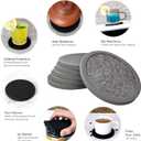 Set of 6 Non-Slip Silicone Coasters with Holder, Double-Sided Absorbent for Hot/Cold Drinks, Scratch & Water Ring Protection for Wood Tables, Home Office Bar, Black Gold Marble (Grey) (Gray)