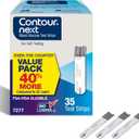 Ascensia Contour Next Blood Glucose Test Strips for Diabetes – 35 Count (1 Pack) - Accurate, No Coding, Second-Chance Sampling, Compatible with All Contour Next Meters for Easy Blood Sugar Testing