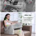 Weighted Idea Lap Desk Pillow with Arm Rest  Extra Large Memory Foam Support for Reading, Gaming, Working & Sitting in Bed, Couch or Floor  Laptop Cushion with Removable Washable Cover (Ashen)