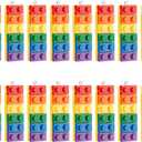 DICOSMETIC 20Pcs Building Block Charms Rainbow Color Opaque Acrylic Pendants Rectangle Building Block Charms with Iron Loop Bisexual Rainbow Pride Charm for Jewelry Making