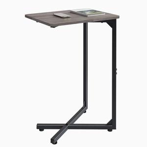 NEFROM C-Shaped End Table, Small Couch Side Table, Sofa TV Tray Table for Living Room, Bedroom, Bedside ET-X-GY1