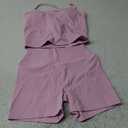 Women 2 Piece Workout Sets (2025 NEW) Yoga Outfit Open Back Tank Top High Waisted Shorts Gym Sets Tracksuits (Large, Pink)