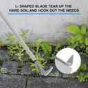 BARAYSTUS Crack Weeder, Stainless Steel Manual Crevice Weeding Tool, Long Handle Weed Grabber Remover, L-Shaped Manual Weeder Puller, Durable Crevice Weeding Tool for Sidewalk Garden Patio Lawn