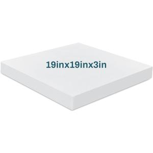 Frienda 1 Pack 3" x 19" x 19" Upholstery High Density Craft Foam Sheets Replacement Square Cut to Size Cushion Chair Padding, Suitable for Shipping, Packing, Cushion Foam, Mailing, Cosplay