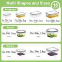 HOMBERKING 40 Pieces Food Storage Containers Set with Snap Lids (20 Lids + 20 Containers), Plastic Containers, BPA-Free Lunch Container Bento Box for Home, Black