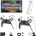 Upgrade Wireless Retro Game Console,Retro Gaming Stick with 20000+ Games,Video Games with Dual 2.4G Wireless Controllers,Plug and Play Video Game for Tv.