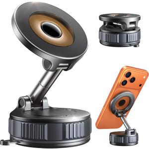 Magnetic Phone Holder for Car [98+ LB Strongest Suction & 2800gf Strongest Magnetic] 360 Adjustable Car Phone Holder for Magsafe Phone Holders for Your Car for iPhone 17 Pro Max 16 15 14 13 12 Plus (Dark Black)