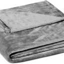 Amazon Basics Soft Fleece Throw Blanket, Ultra-Soft Flannel Fleece Microfiber, Lightweight Warm Cozy for Couch Sofa Bedroom, Fade-Resistant, 50 x 60 Inches, Gray (Dark Grey)