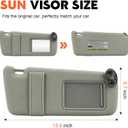 Gray Passenger Right Side Sun Visor Replacement Compatible with 2007 2008 2009 2010 2011 Toyota Camry Without Sunroof Replace 74310-06750-E0