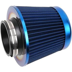 Cold Air Intake Filter, High Performance, Washable Filter, Clamp-On Replacement Air Filter, Flange Diameter 3inch/76mm Blue