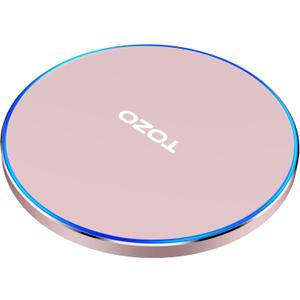 TOZO Ultra-Thin Portable Wireless Charger 15W Max Fast Wireless Charging Pad Compatible with iPhone 17/16 Plus/16 Pro Max /15/14/13/SE/Series, Samsung Galaxy S24/S23/S22 Series (No AC Adapter), Pink