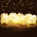 Homemory 12Pcs Timer Tea Lights, Flameless Flickering Auto Tea Lights Battery Operated, Auto-On 6 Hours and Off 18 Hours Everyday, Batteries Included, Long-Lasting, White Base, No Remote