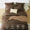 WRENSONGE Full Size Comforter Sets, 7 Pieces Chocolate Brown Bed in a Bag with Fitted Sheet, Flat Sheet, 2 Pillow Shams, 2 Pillowcases, Warm Bedding Sets for All Season