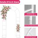 Gawicpy U-Shaped Metal Arched Flower Rack Perfect for Wedding Decorations and Celebrations 7.2 x 4.2 FT Wedding Arch Frame for Birthdays, Parties, and More (White)