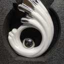 2PCS Abstract Ceramic Wing Sculptures, Modern Decor Art Figurines for Living Room Decorative Objects, Sculptures Home Decor Accent for Shelf, TV Stand, Bookshelf,Center Table Display (White Silver)