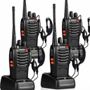 Walkie Talkies Rechargeable Long Range Two-Way Radios with Earpieces,2-Way Radios UHF Handheld Transceiver Walky Talky with Flashlight Li-ion Battery and Charger（4 Pack）