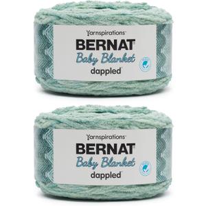 Bernat Baby Blanket Dappled Misty Jungle Green Yarn - 2 Pack of 300g/10.5oz - Polyester - 6 Super Bulky - 220 Yards - Knitting/Crochet