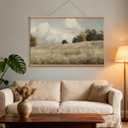 VIYYIEA Extra Large Canvas Wall Art, 36x54 Inch Vintage Landscape Painting, Neutral Pastoral Nature Wall Decor for Living Room or Bedroom, Above Sofa