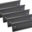Antrader 5Pcs Name Plate Holder,Wall Mount Office Door Name Plate Holder,Aluminium Alloy Desk Name Plates,Black,2"8"