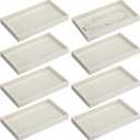 Inbagi 8 Pcs Small Velvet Jewelry Tray Stackable Jewelry Drawers Organizer Trays Jewelry Storage Trays 8.3 x 4.7 x 1 Inches (Beige) (Beige)