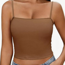 Ekouaer Womens Ribbed Spaghetti Strap Tank Top Crop Camisole Tops Going Out Basic Summer Cami 2026, Small