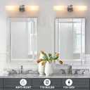 Wall Sconces Set of Two,Brushed Nickel Bathroom Sconces Wall Lighting with White Glass, Modern Sconces Wall Decor Set of 2 Wall Light fixtures for Bathroom Mirror Living Room Hallway Bedroom Wall Lamp