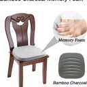 KGPLOME 4 Pack Dining Room Chair Cushions with Ties - Memory Foam No Slip Seat Cushion and Kitchen Chair Pad with Machine Washable Cover [16.5 X 16.2 Inches] -(Light Gray,4)