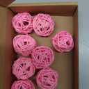 MECCANIXITY 8 Pcs Wicker Rattan Balls 1.2 Inch Rattan Decorative Balls Vase Fillers for Wedding Party Centerpiece Bowls Home Decoration Pink