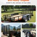 Trailer Gate Lift Assist, for Open Utility Trailer Tailgate Ramp, 2 Sides Black, with 12 to 24 Inch Heights Side Rail and 4 to 6 Feet Height Tail Gate or Ramp