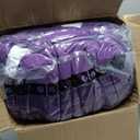 Wicker Chair Cushions of 3 Pieces Waterproof Tufted Outdoor Seat Cushions for Patio Furniture Sofa Settee Couch,1 Loveseat and 2 U-Shaped Cushions,Purple