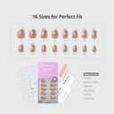 BTArtbox French Tip Press On Nails - The Big Day, Easy-to-Apply White Flower Almond Press On Nails with Glue and Adhesive Tabs in 16 Sizes - 32 Nails All-in-One Kit